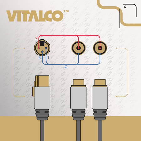 ADAPTER PRZEJŚCIÓWKA WTYK XLR 3 PIN ŻEŃSKI NA 2X GNIAZDO RCA VITALCO