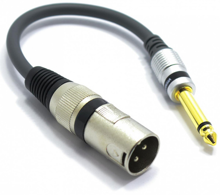 ADAPTER XLR MĘSKI WTYK JACK 6.3 MONO VITALCO PRZEJŚCIÓWKA XLR JACK 6,3
