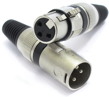 KOMPLET XLR 3 PIN VITALCO WTYK MIKROFONOWY MĘSKI ŻEŃSKI NA KABEL CZARNY