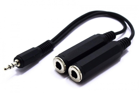 ADAPTER AUX WTYK JACK 3,5 2 GNIAZDA 6,3 VITALCO