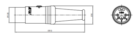 WTYK DIN 5 PIN NA KABEL NYS322G REAN NEUTRIK ZŁĄCZE WTYK MIDI DIN5 5 PIN