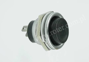 Przełącznik przyciskowy okrągły duży metal, off-(on) czarny