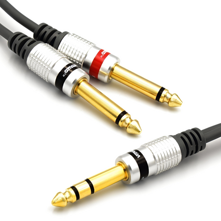 KABEL JACK 6,3 STEREO 2x WTYK JACK 6,3 MONO 2m VITALCO MK75