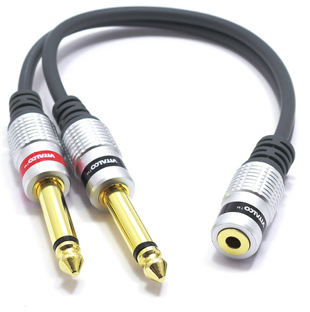 ADAPTER GNIAZDO JACK 3,5 NA 2X 6,3 MONO VITALCO