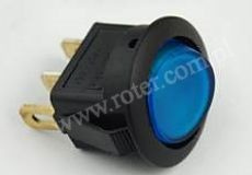 Przeł. podśw. okrągły 12V, niebieski