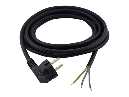 KABEL PRZEWÓD ZASILAJĄCY Z WTYKIEM ELEKTRYCZNYM 5m SCHUKO 3X1,5MM2 GUMA
