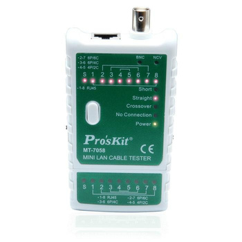 TESTER SIECI LAN UTP FTP RJ45 BNC PROSKIT MT-7058