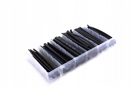 ZESTAW RUREK TERMOKURCZLIWYCH 100 KOSZULEK CZARNE RURKI TERMOKURCZLIWE