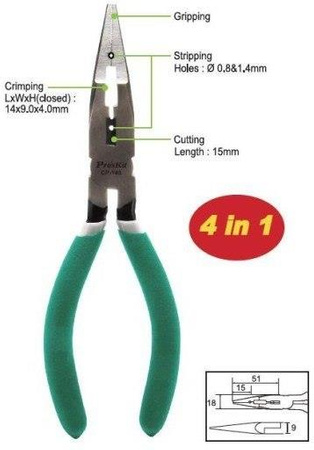 ZACISKARKA ŚCIĄGACZ OBCINACZKI SZCZYPCE 4W1 CP-148