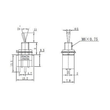 PRZEŁĄCZNIK DŹWIGNIOWY MTS 103 ON-OFF-ON