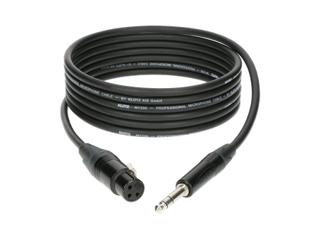 KABEL JACK 6.3 STEREO TRS - XLR 3 PIN ŻEŃSKI 1m KLOTZ NEUTRIK MIKROFONOWY