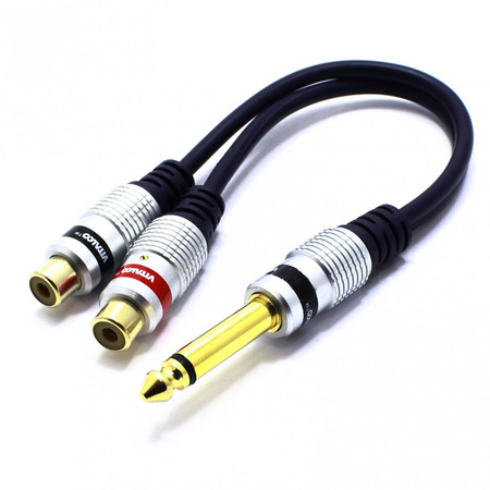 ADAPTER JACK 6,3 MONO 2X GNIAZDO RCA VITALCO