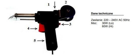 LUTOWNICA GRZAŁKOWA Z PODAJNIKIEM DO CYNY 30W/60W ZD-551