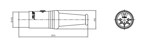 WTYK DIN 5 PIN NA KABEL NYS322AG REAN NEUTRIK