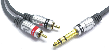 KABEL JACK 6,3 STEREO 2x WTYK RCA CINCH VITALCO 10m MK82