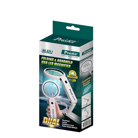 LUPA Z PODŚWIETLENIEM LED 3,75/5,5X MA-025 PROSKIT