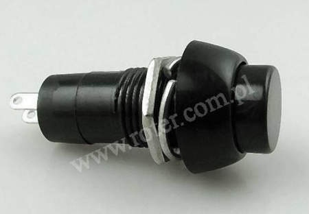 Przełącznik przyciskowy okrągły duży plastik 81B off-(on) czarny