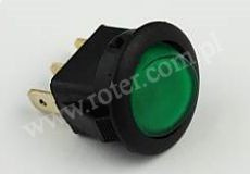 Przeł. podśw. okrągły 12V, zielony