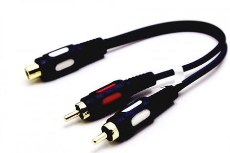 ADAPTER PRZEJŚCIE GNIAZDO RCA NA 2* WTYK RCA KABEL