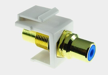 Łącznik RCA złoty keystone niebieski