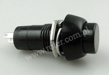 Przełącznik przyciskowy okrągły duży plastik 81B off-(on) czarny