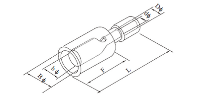 KONEKTOR RURKOWY ŻEŃSKI CZERWONY OKRĄGŁY 50 SZTUK