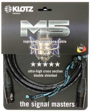 KABEL MIKROFONOWY M5 XLR 3 PIN KLOTZ NEUTRIK 6M CANON MĘSKI ŻEŃSKI