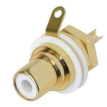 GNIAZDO RCA NYS367 NEUTRIK REAN CINCH TABLICOWE BIAŁE