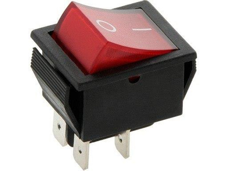 PRZEŁĄCZNIK PODŚWIETLANY AC CZERWONY 230V DUŻY