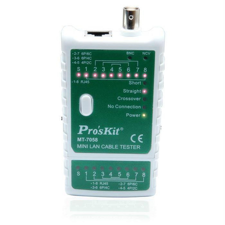 TESTER SIECI LAN UTP FTP RJ45 BNC PROSKIT MT-7058