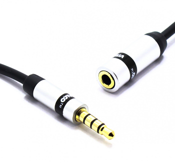 PRZEDŁUŻACZ AUX MINI JACK 3,5 4 POLOWY 1M SLIM JKP50 VITALCO
