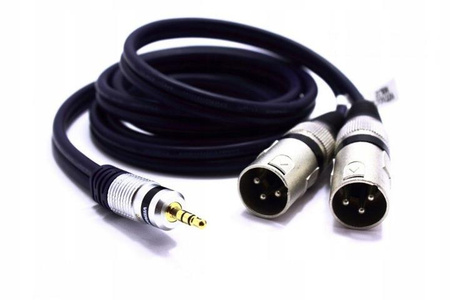 KABEL 2X XLR WTYK JACK 3.5 AUX 3m MK32B STEREO VITALCO