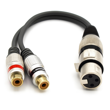 ADAPTER PRZEJŚCIÓWKA WTYK XLR 3 PIN ŻEŃSKI NA 2X GNIAZDO RCA VITALCO