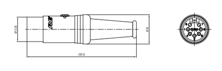WTYK DIN 7 PIN REAN BY NEUTRIK NYS323G MIDI ZŁOTE PINY
