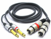 KABEL 2x XLR ŻEŃSKI- 2x JACK 6,3 MONO 3m VITALCO MKP15