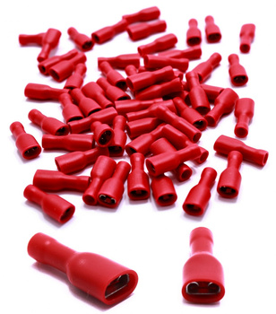 KONEKTOR IZOLOWANY PEŁNY ŻEŃSKI RED 4,8mm 100 sztuk