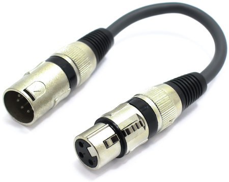 ADAPTER PRZEJŚCIÓWKA WTYK XLR 3 PIN ŻEŃSKI NA XLR MĘSKI 5PIN DMX VITALCO