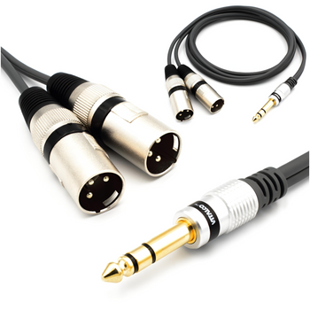 KABEL 2X WTYK XLR MĘSKI JACK 6.3 STEREO 3m VITALCO MK38