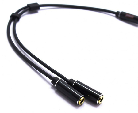 ADAPTER AUX 3,5 SŁUCHAWKI MIKROFON JR643 JACK 4 POLOWY SLIM