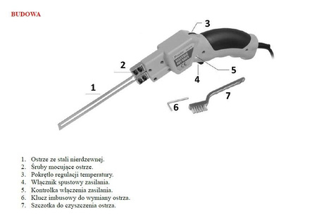 NÓŻ TERMICZNY DO CIĘCIA PP PCV STYROPIANU 550°