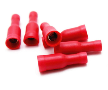 KONEKTOR RURKOWY ŻEŃSKI CZERWONY OKRĄGŁY 50 SZTUK