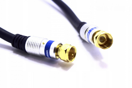 KABEL ANTENOWY Z WTYKAMI TYPU F VITALCO ZŁOTY 1,5M FK15