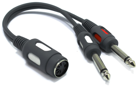 ADAPTER GNIAZDO DIN 5 PIN ŻEŃSKI – 2X WTYK JACK 6,3 TS MONO 6.3mm VITALCO