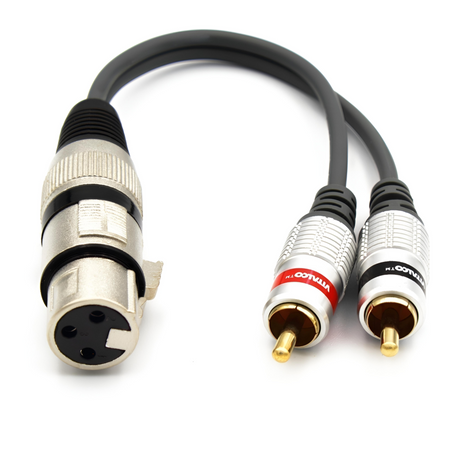 ADAPTER PRZEJŚCIÓWKA WTYK XLR 3 PIN ŻEŃSKI NA 2X WTYK RCA VITALCO