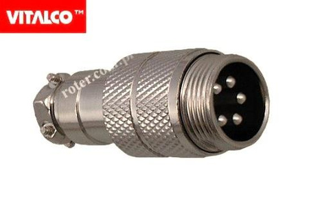 Wtyk mikrof. CB 5p prosty na kabel Vitalco