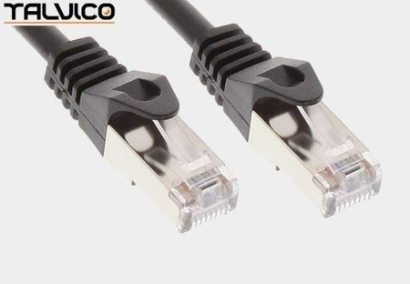 Patch cord FTP kat.5e CCA 5,0m czarny 5P45