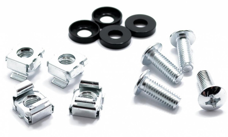 ŚRUBY DO SZAF RACK M6 KOMPLET X4 ŚRUBY MONTAŻOWE