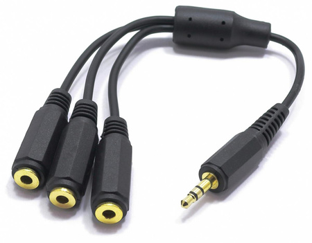 ADAPTER AUX ROZDZIELACZ WTYK JACK 3X GNIAZDO JACK VITALCO JR18