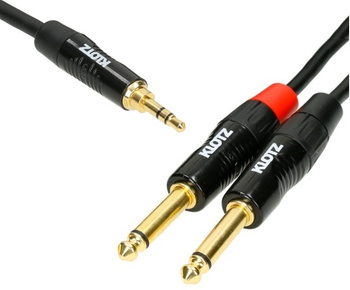 KABEL JACK 3.5 - 2X JACK 6.3 1.5m AUDIO KLOTZ