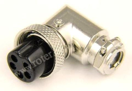 GNIAZDO MIKROFONOWE CB 5p KĄTOWE NA KABEL